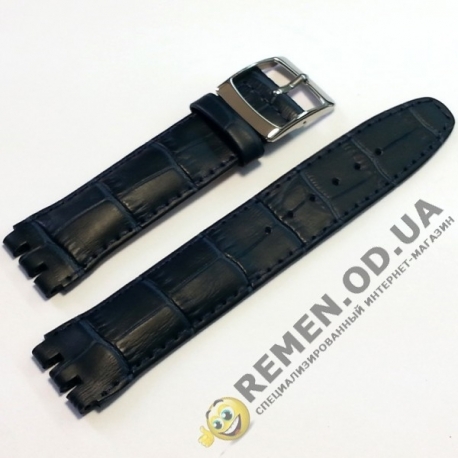 Ремешок для часов SWATCH 17 мм, синий крокодил